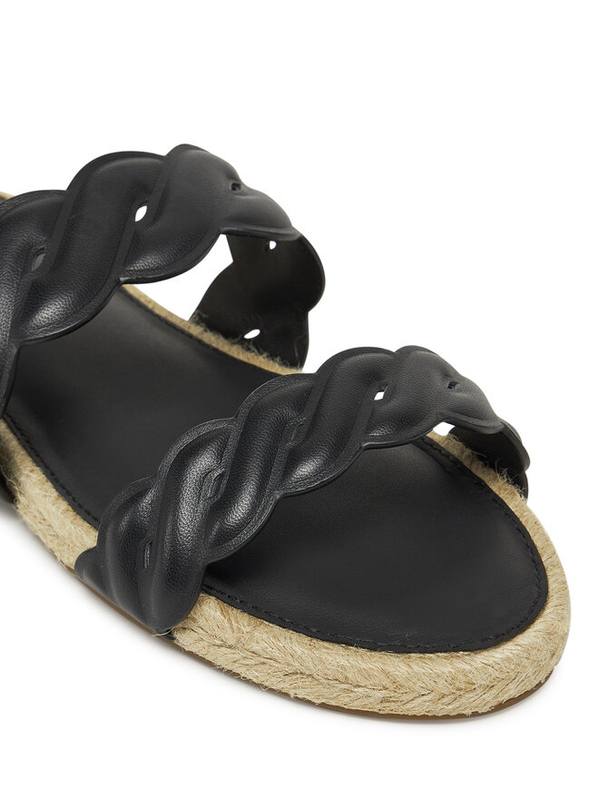 Tommy Hilfiger Εσπαντρίγιες Tommy Hilfiger Leather Rope Espadrille Mule FW0FW08503 Μαύρο