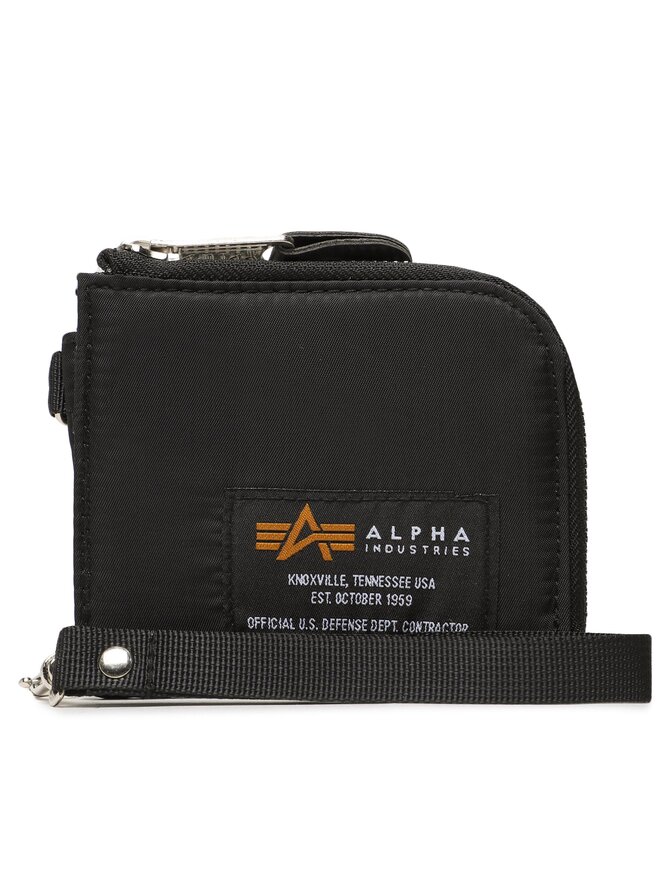 Alpha Industries Große Herren Geldbörse Alpha Industries Label Wallet 108957 Schwarz