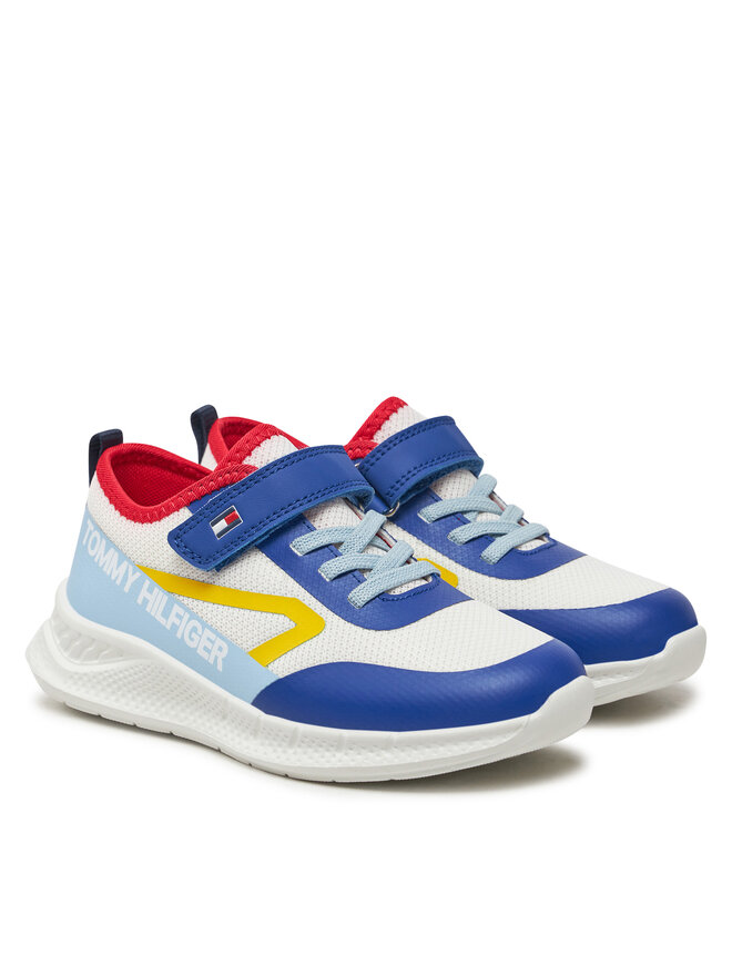 Tommy Hilfiger Сникърси Tommy Hilfiger Low Cut Lace-Up/Velcro Sneaker T1B9-33868-1756 S Бял