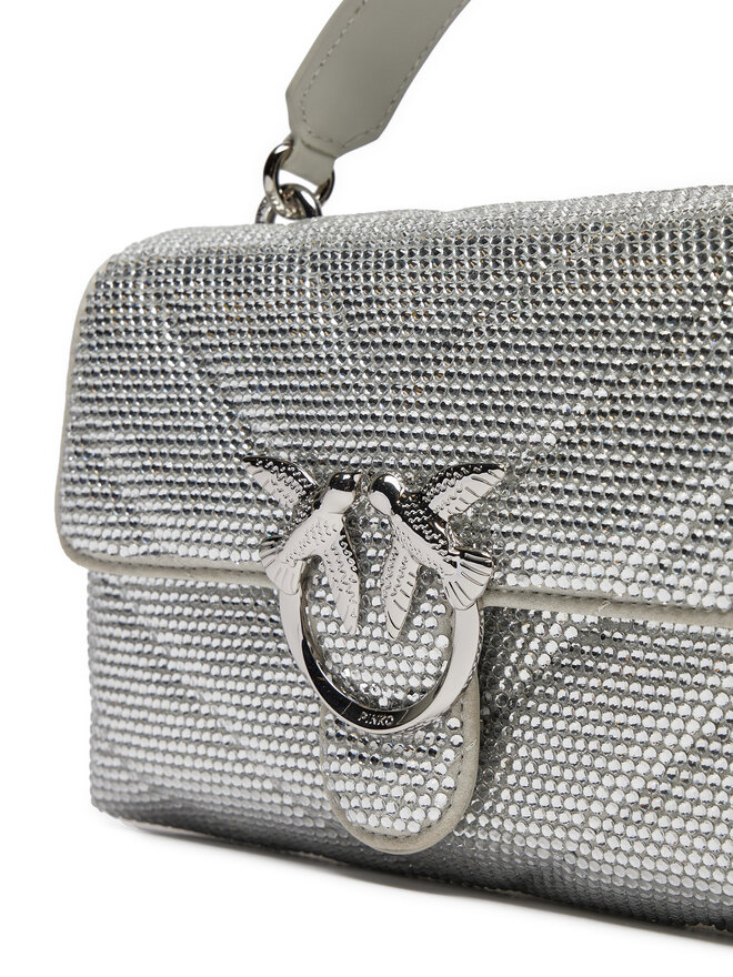 PINKO Ročna torba PINKO Love Lady Puff Mini Cl AI 24-25 PLTT 100044 A217 ZZFN Srebrna
