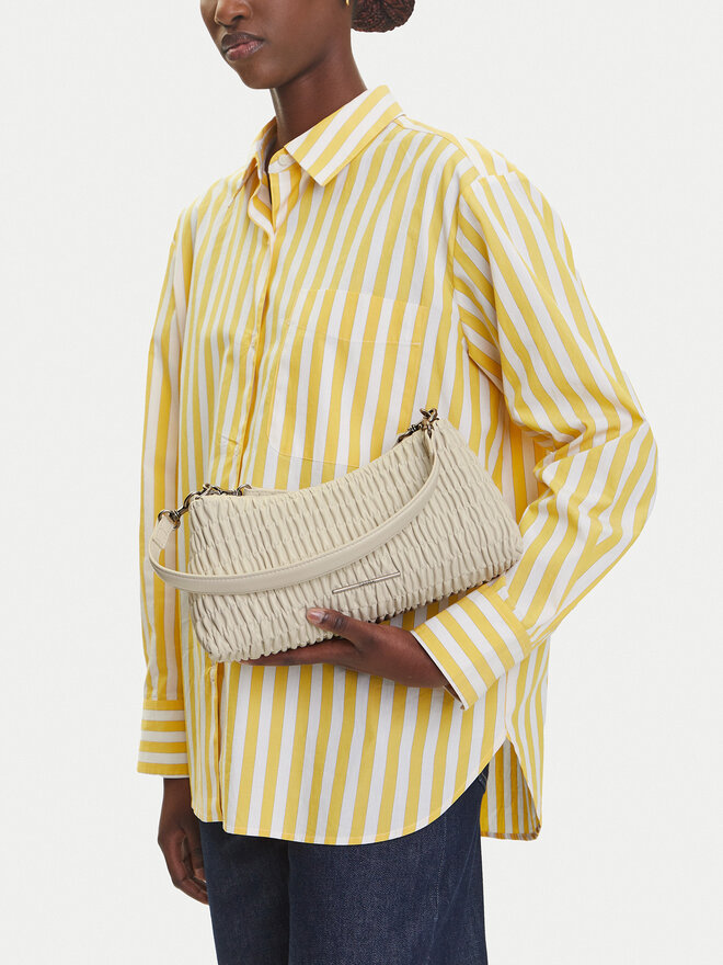 Calvin Klein Jeans Ročna torba Calvin Klein Jeans Rouched Shoulder Bag LV04K3088G Écru