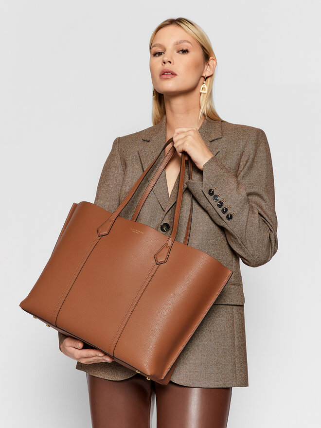 Tory Burch Сумка Tory Burch Perry Triple - Compartment Tote 8192 Коричневий