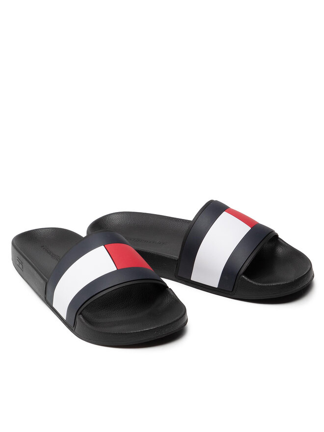 Tommy Hilfiger Papucs Tommy Hilfiger Rubber Th Flag Pool Slide FM0FM04263 Fekete