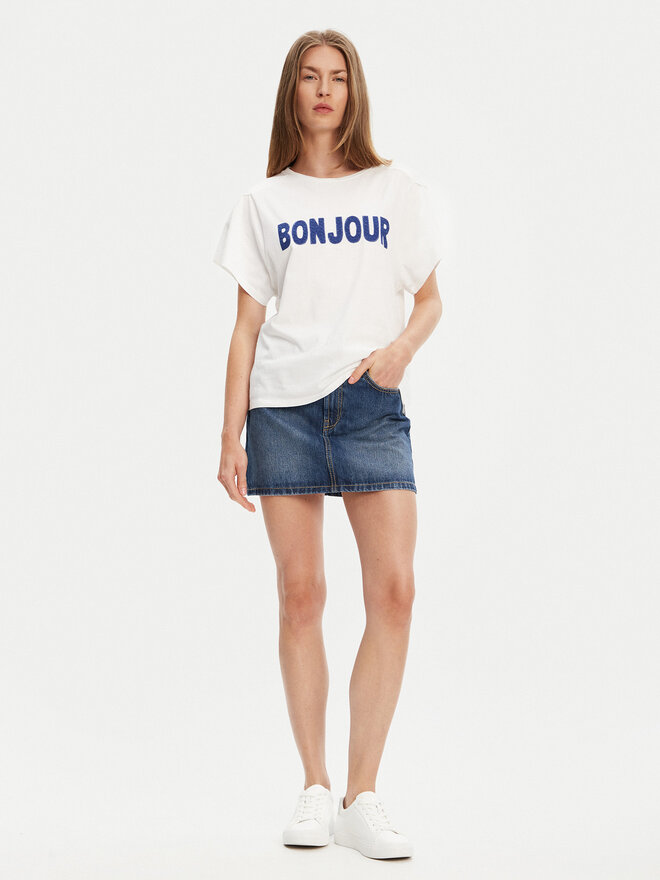 United Colors Of Benetton United Colors Of Benetton Marškinėliai 3LNSD109Z Balta Relaxed Fit