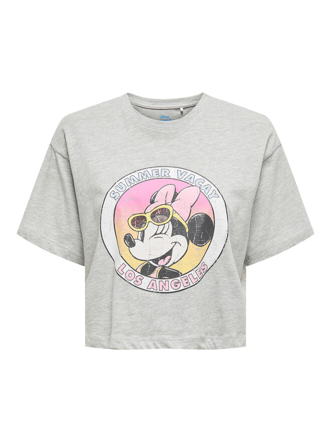 ONLY ONLY Marškinėliai Mickey Minnie 15348126 Pilka Regular Fit