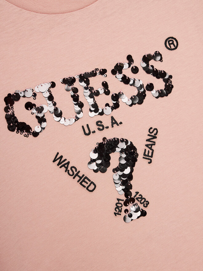 Guess Guess Marškinėliai J4YI46 K8FQ4 Rožinė Boxy Fit