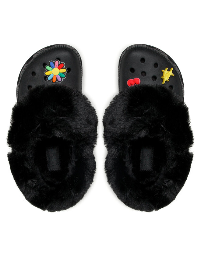 Pantoletten Crocs Classic Mammoth Charm Clog 207409 Schwarz eschuhe