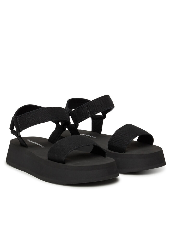 Calvin Klein Jeans Sandały Calvin Klein Jeans Sandal Velcro Webbing Mg YW0YW01693 Czarny