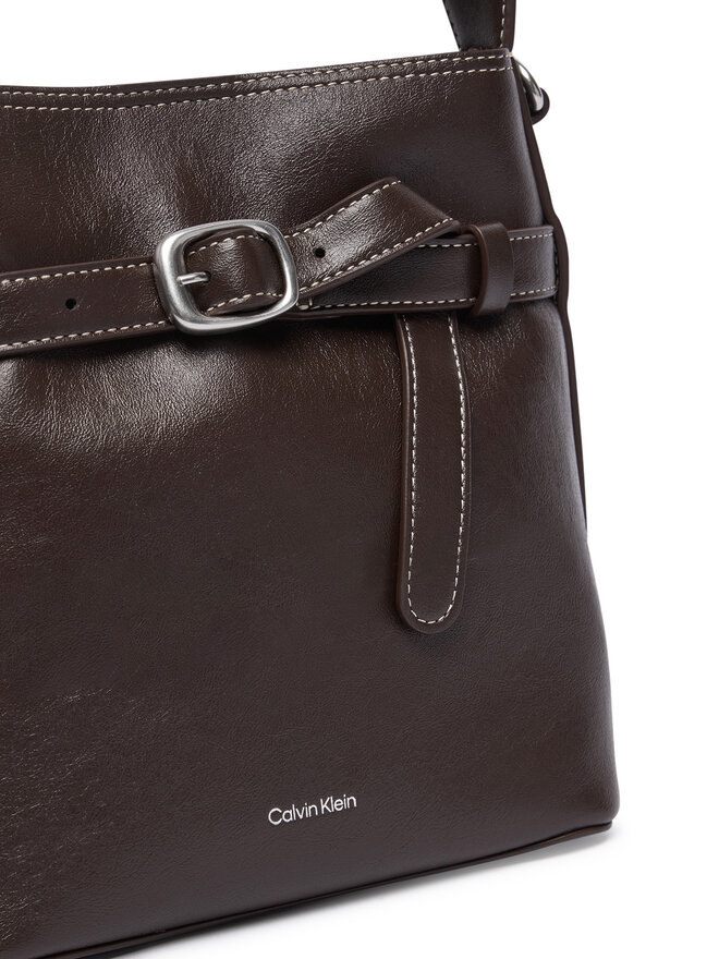 Calvin Klein Handtasche Calvin Klein Buckle Mini Bucket Crossbody LV04F3550G Braun