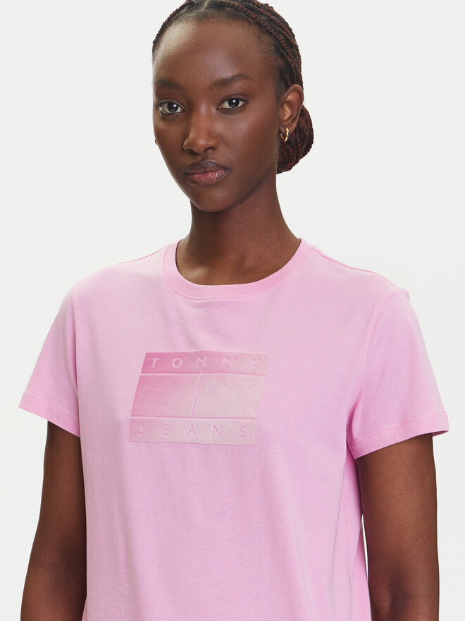 Tommy Jeans Tommy Jeans Camiseta Gradient Flag DW0DW20905 Rosa Regular Fit