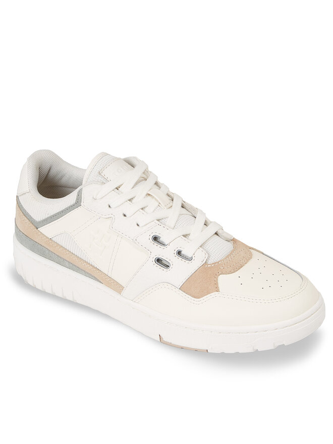 Tommy Hilfiger Sneakersy Tommy Hilfiger Th Basket Better Ii Lth Mix FM0FM04794 Beżowy