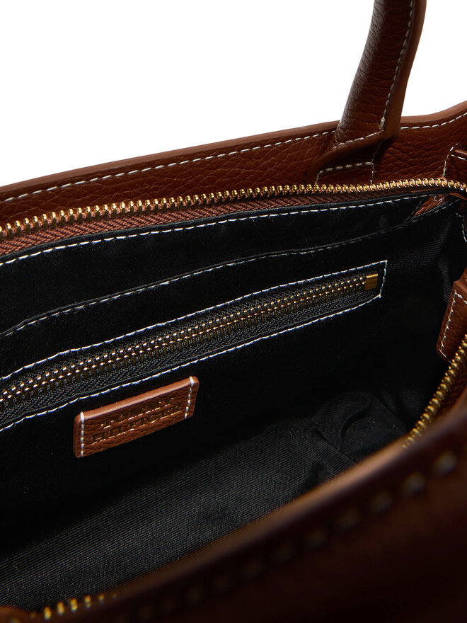 Tommy Hilfiger Ročna torba Tommy Hilfiger American Icon Mini Tote Leather AW0AW17926 Rjava