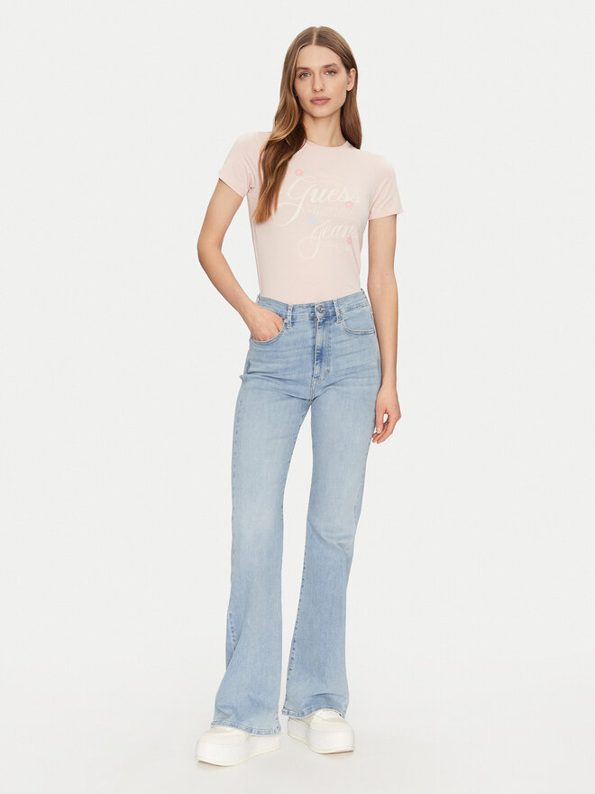 Guess Jeans Guess Jeans Marškinėliai W5GI24 J1314 Smėlio Regular Fit