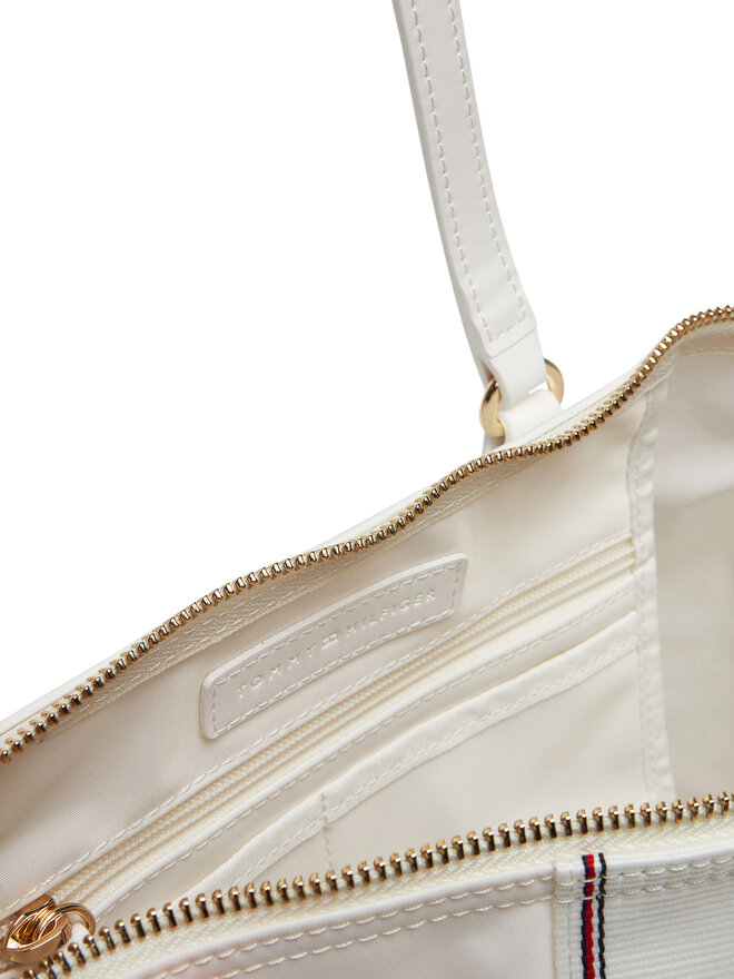 Tommy Hilfiger Torebka Tommy Hilfiger Poppy Tote Corp AW0AW17205 Écru