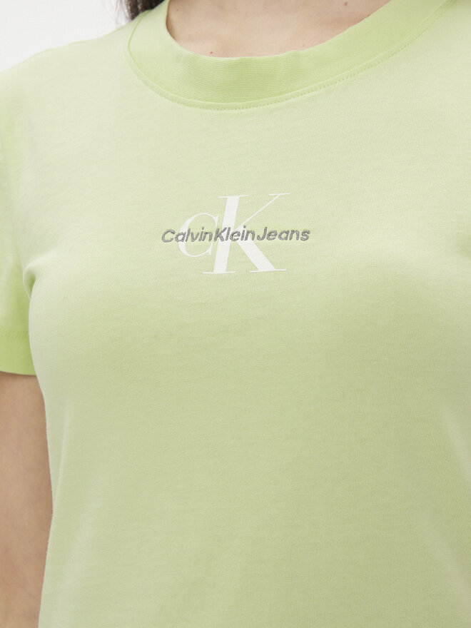 Calvin Klein Jeans Calvin Klein Jeans T-Shirt Monologo J20J222564 Πράσινο Slim Fit