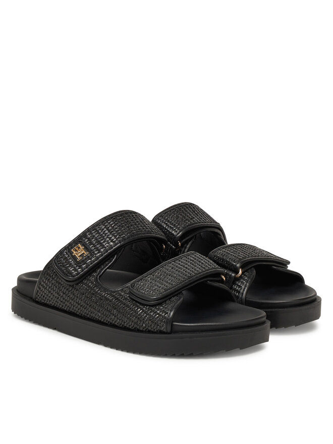 Tommy Hilfiger Iešļūcenes Tommy Hilfiger DOUBLE STRAP RAFFIA FW0FW08940 Melns