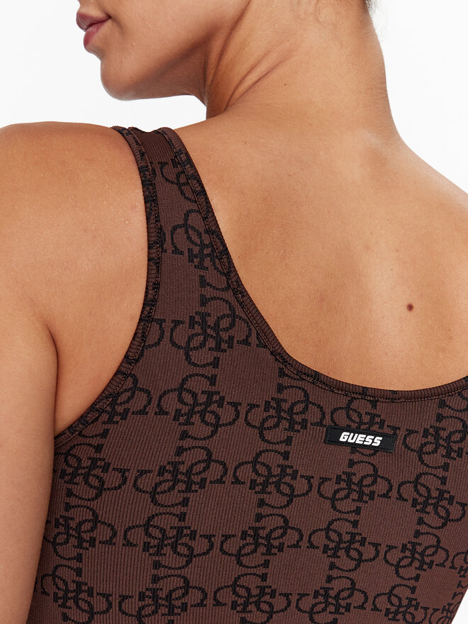Guess Guess Top V3BP06 ZZ04N Smeđa Slim Fit