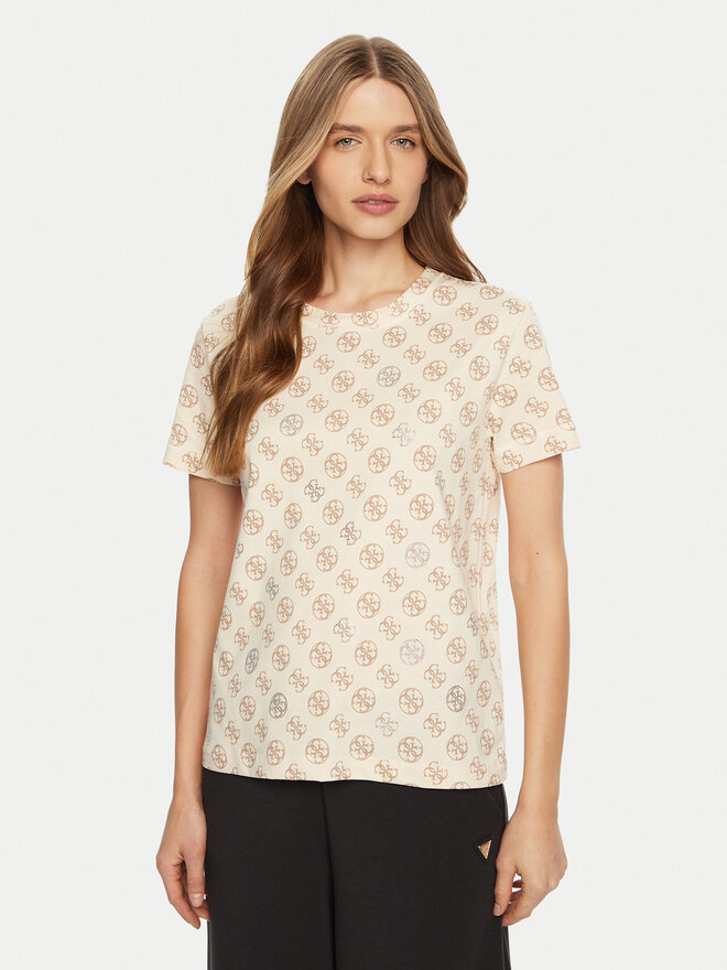 Guess Guess T-Shirt V4YI04 I3Z14 Εκρού Regular Fit