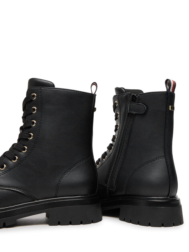 Tommy Hilfiger Trappers Tommy Hilfiger Lace-Up Bootie T3A5-33569-1351 S Negru