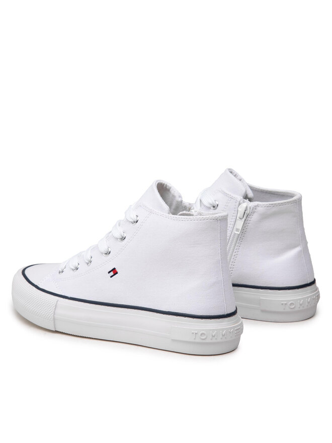 Tommy Hilfiger Teniși Tommy Hilfiger High Top Lace-Up Sneaker T3A4-32119-0890 S Alb