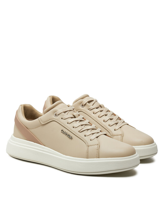Calvin Klein Sneakersy Calvin Klein Low Top Lace Up W/ Stripe HM0HM01494 Beżowy