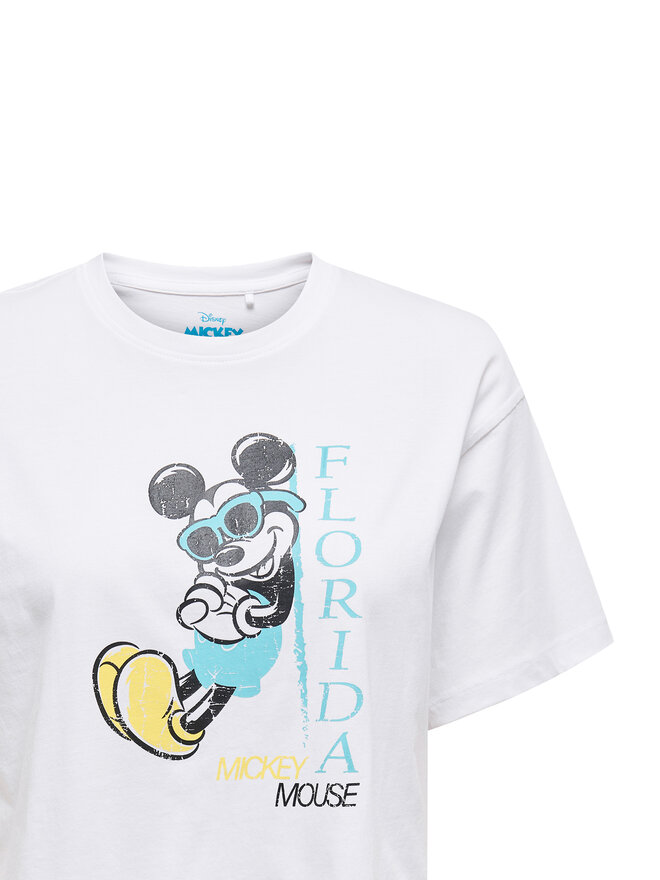 ONLY ONLY Marškinėliai Mickey Minnie 15348126 Balta Regular Fit