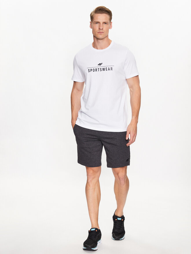 4F 4F Marškinėliai 4FSS23TTSHM539 Balta Regular Fit