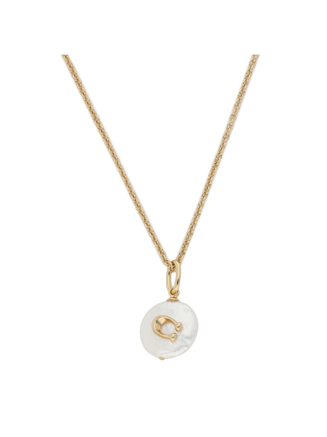 Coach Halskette Coach Signature Coin Pearl Pendant Necklace 37440611GLD107 Goldfarben