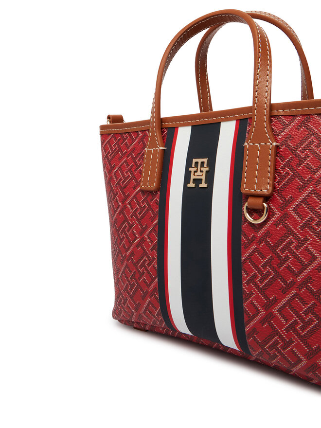 Tommy Hilfiger Handtasche Tommy Hilfiger Th Monoplay Mini Tote Stripe Le AW0AW18389 Rot
