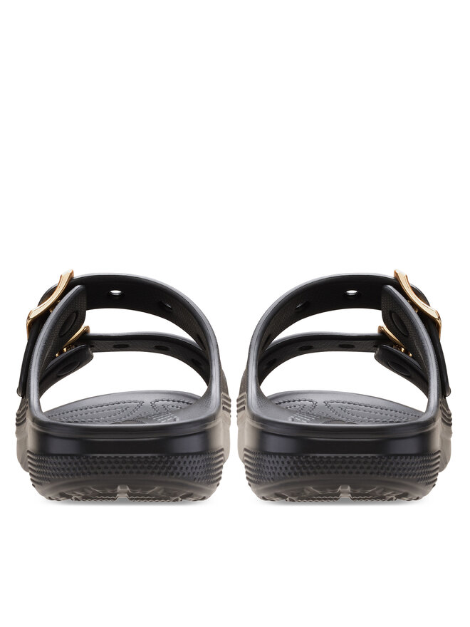 Crocs Pantoletten Crocs Saturday Sandal Metallic Buckle 213316 Schwarz