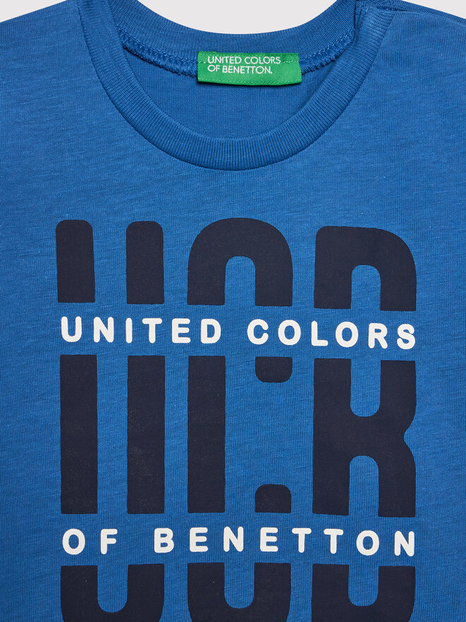 United Colors Of Benetton United Colors Of Benetton Majica 3I1XG100G Modra Regular Fit