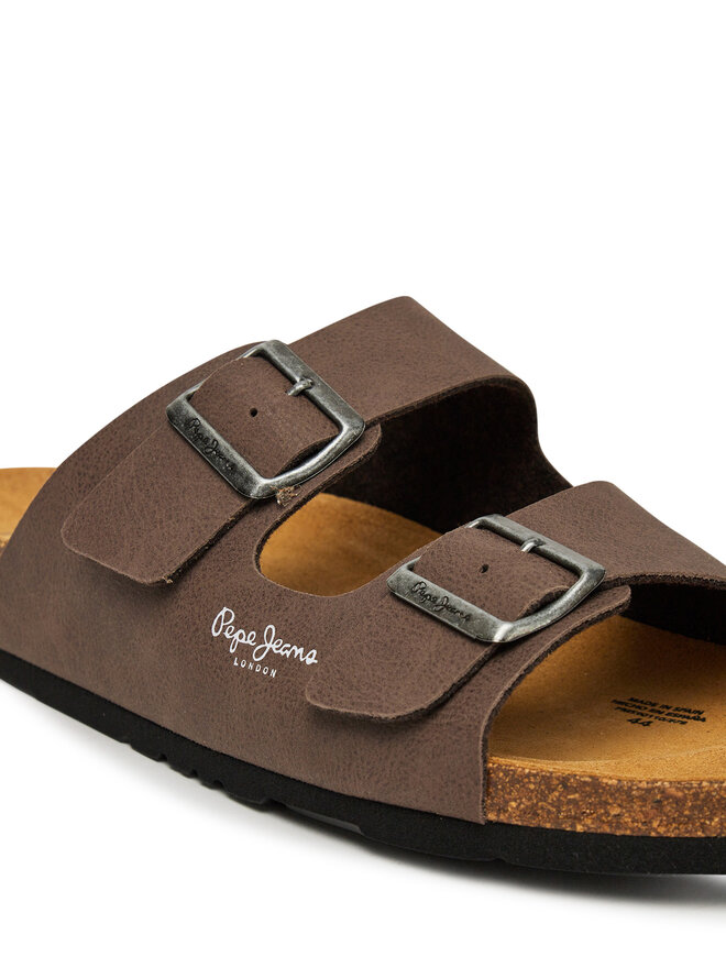 Pepe Jeans Bio M Double Velour - Sandales Homme En Liège Naturel Avec Double Boucle - Confort Anatomique