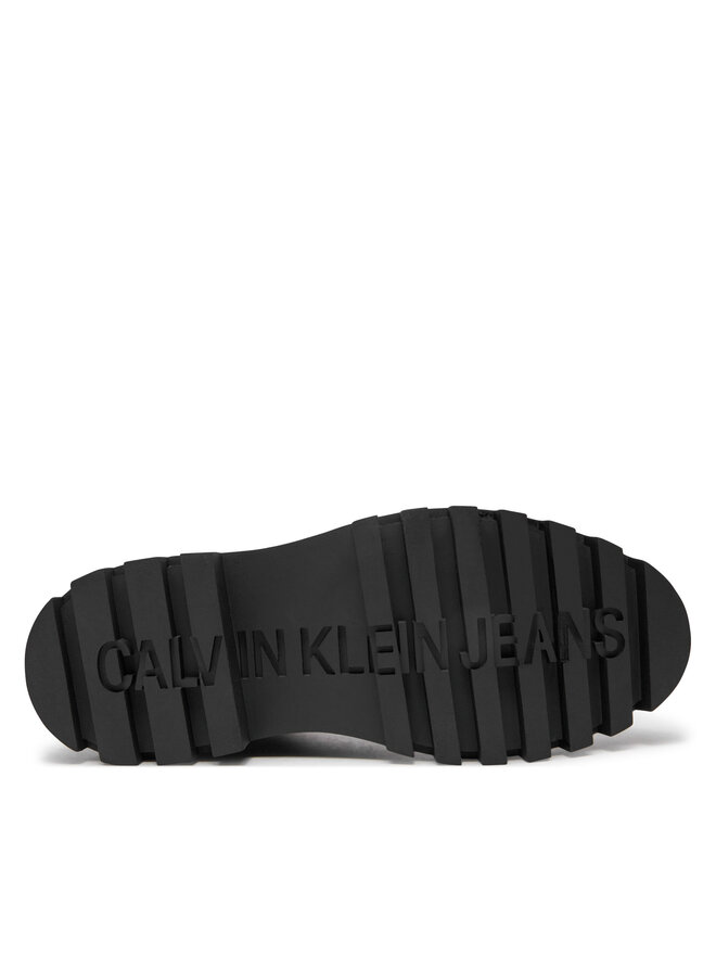 Calvin Klein Jeans Gležnjarji Chelsea Calvin Klein Jeans Flatform Lace Up Boot Mg Lth YW0YW01544 Rjava