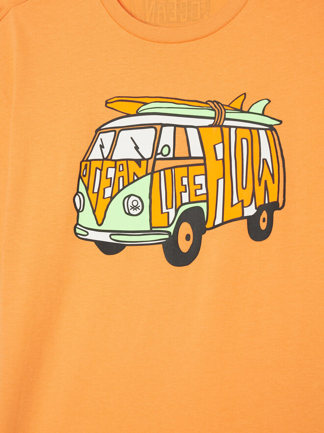 United Colors Of Benetton United Colors Of Benetton Camiseta 3I1XC10P6 Naranja Regular Fit