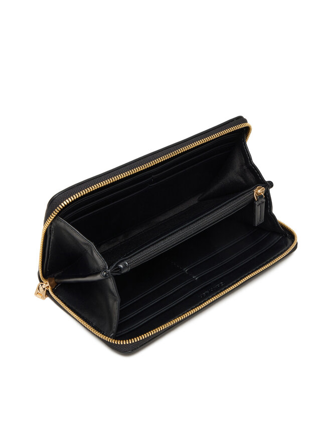 Calvin Klein Liels sieviešu maks Calvin Klein Bold Ck Long Zip Around LV04F1077G Melns