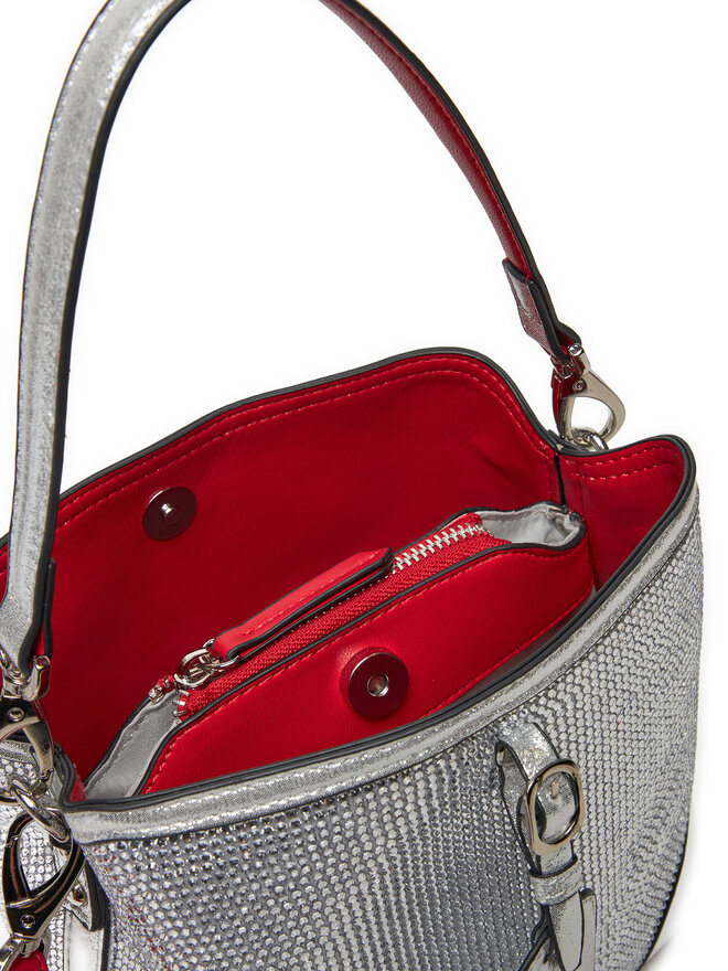 Valentino Ročna torba Valentino Label VBS8GW34 Srebrna