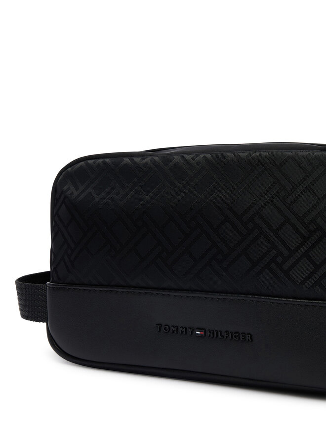 Tommy Hilfiger Kosmetiktasche Tommy Hilfiger Th Nylon Jacquard Washbag AM0AM14508 Schwarz