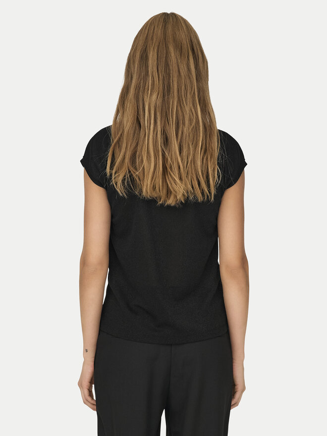 ONLY ONLY Camiseta Silvery 15136069 Negro Loose Fit