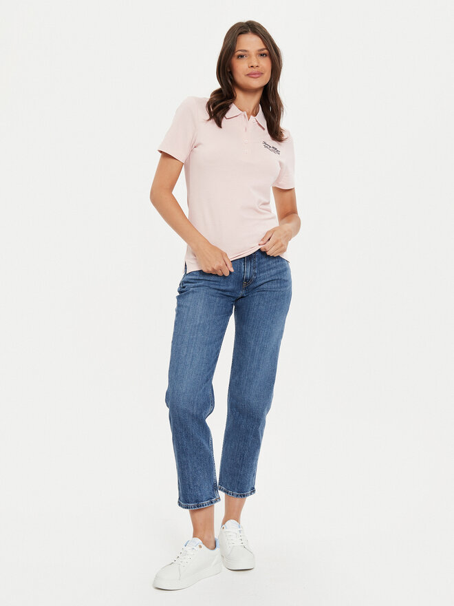 Tommy Hilfiger Tommy Hilfiger Поло Script WW0WW43624 Рожевий Slim Fit