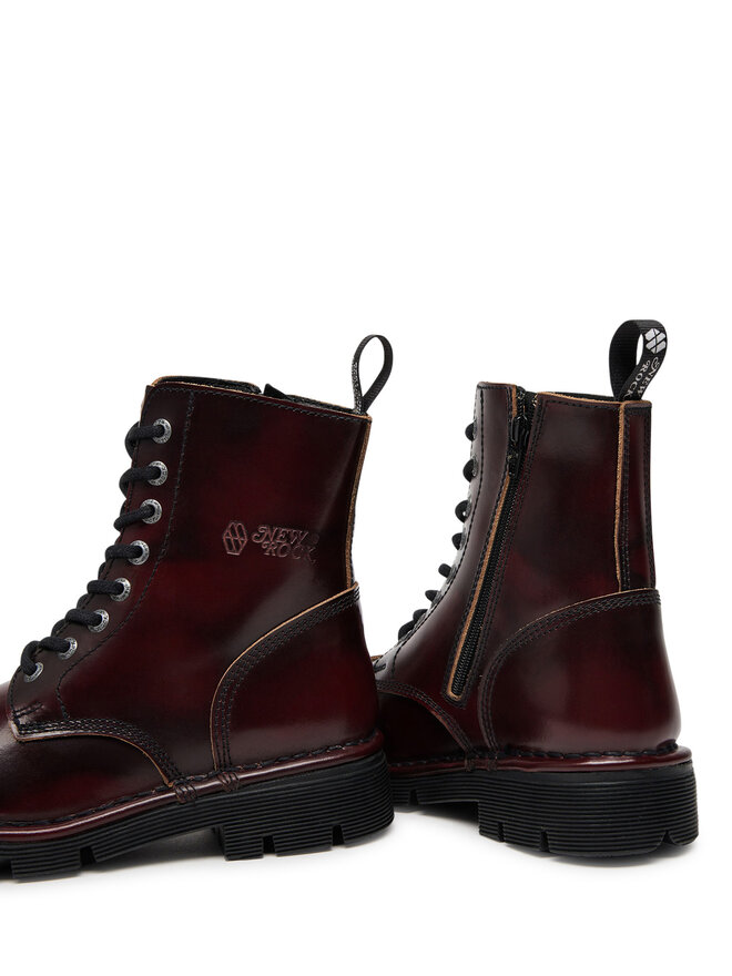 NEW ROCK Schnürstiefel NEW ROCK M-MILI083C-S56 Dunkelrot