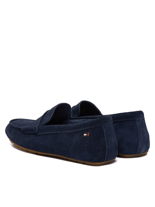 Tommy Hilfiger Mokassins Tommy Hilfiger Flag Soft Suede Driver Loafer FW0FW08558 Dunkelblau