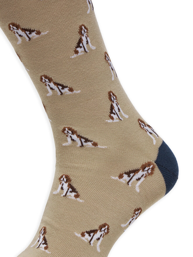 Barbour 3 pares de calcetines altos para hombre Barbour Beagle Dog MGS0070BE31 Beis