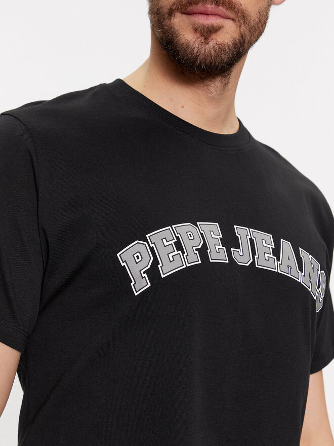 Pepe Jeans Pepe Jeans Marškinėliai Clement PM509220 Juoda Regular Fit