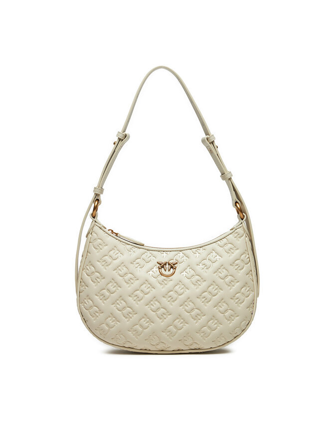 PINKO Handtasche PINKO Half Moon Mini Fl AI 24-25 PLTT 102790 A1YB Creme