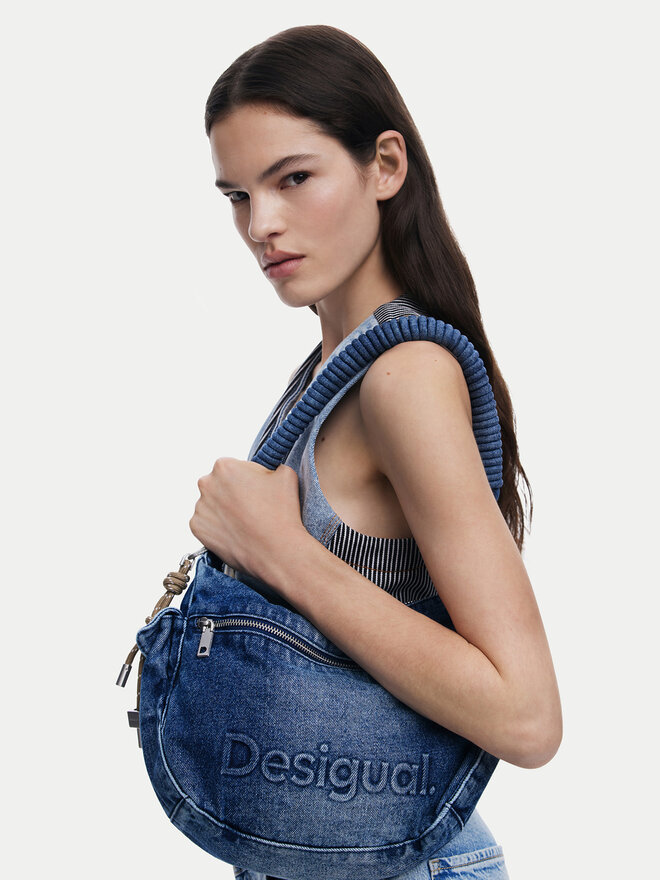 Desigual Torebka Desigual Half Logo Astana 25SAXD28 Niebieski