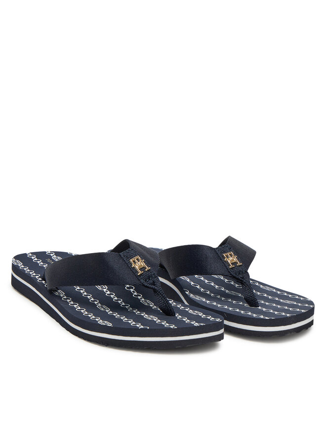 Tommy Hilfiger Flip-flops Tommy Hilfiger Th Chain Print FW0FW08514 Sötétkék