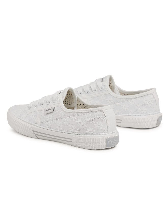 Pepe Jeans Sneakers aus Stoff Pepe Jeans Aberlady Lace PLS31153 Weiß