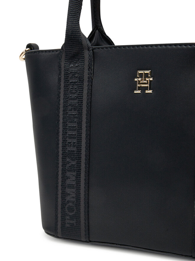 Tommy Hilfiger Ročna torba Tommy Hilfiger Th Logotape Mini Tote AW0AW17201 Črna