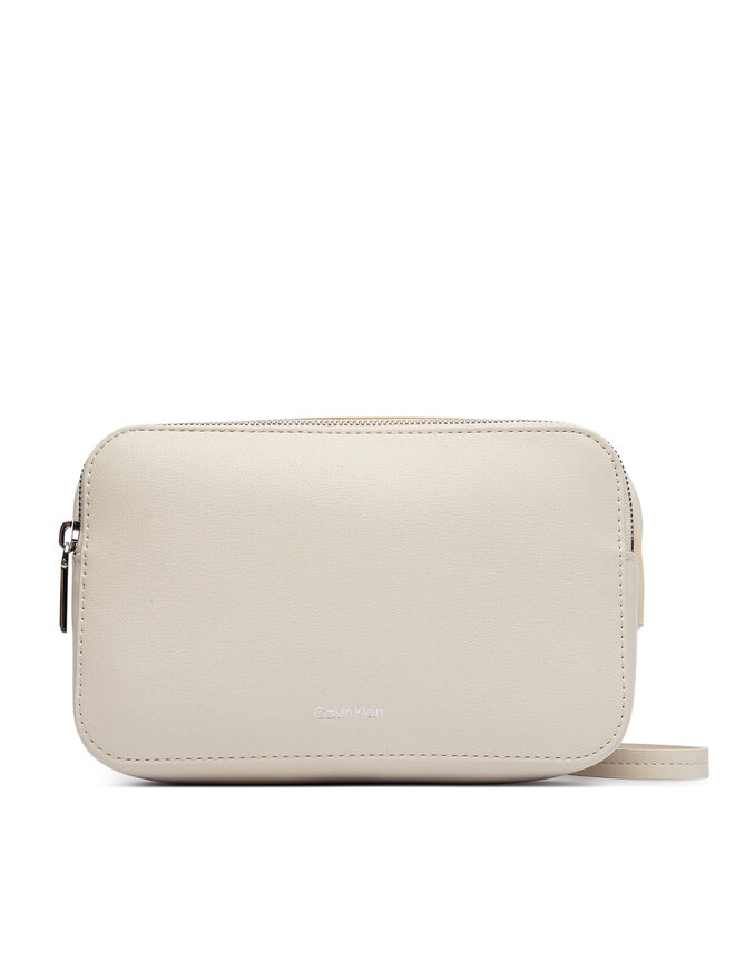 Calvin Klein Handtasche Calvin Klein Foil Logo Elongated Camera Bag LV04F3276G Creme