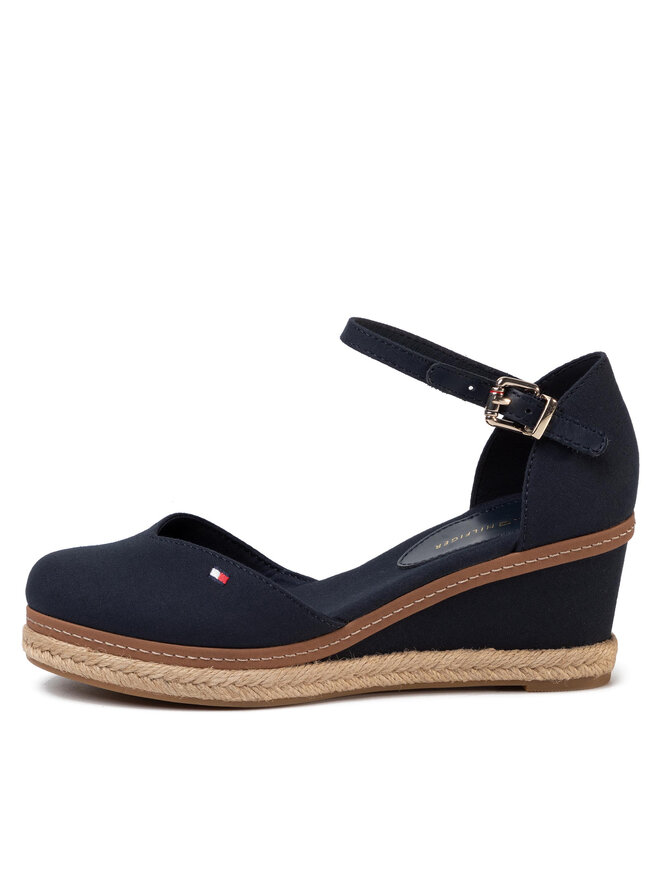 Tommy Hilfiger Espadrilky Tommy Hilfiger Basic Closed Toe Mid Wedge FW0FW04787 Tmavomodrá